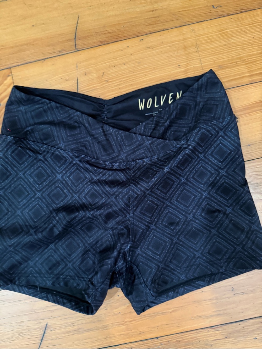 Wolven Black Jacquard Performance Shorts